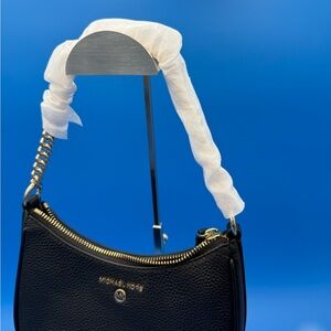 Michael Kors Black Pebbled Leather Shoulder Bag NWT.